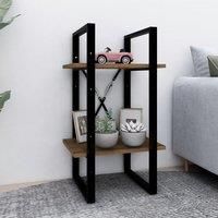 2-Tier Book Cabinet Brown Oak 40x30x70 cm Engineered Wood