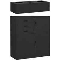 Office Cabinet with Planter Box Anthracite 90x40x125 cm Steel