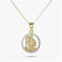 Revere Two Tone St. Christopher Pendant Necklace