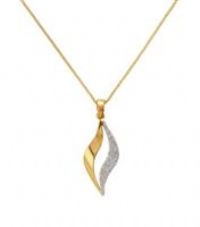 Revere 9ct Gold Plated Silver Glitter Flame Pendant Necklace