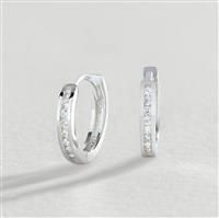 Revere Sterling Silver Cubic Zirconia Huggie Hoop Earrings