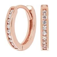 Revere 9ct Rose Gold Plated Huggie Hoop Earrings