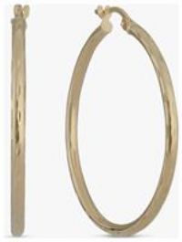 Revere 9ct Yellow Gold Textured Large Hoop Earrings