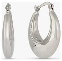 Revere 9ct White Gold Chunky Hoop Earrings