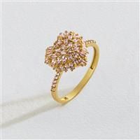 Revere 9ct Rose Gold Pink Cubic Zirconia Heart Ring - O