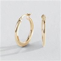 Revere 9ct Yellow Gold Flat Hoop Earrings