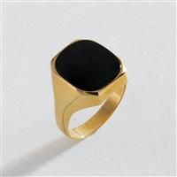 Revere 9ct Yellow Gold Black Onyx Signet Ring - U