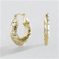 Revere 9ct Gold Chunky Two Tone Creole Earrings