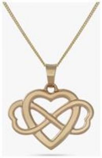 Revere 9ct Yellow Gold Infinity Heart Pendant Necklace