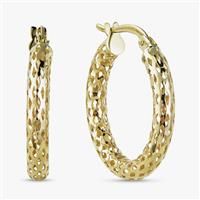 Revere 9ct Yellow Gold Woven Tube Hoop Earrings