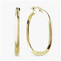 Revere 9ct Yellow Gold Square with Round Edge Hoop Earrings