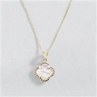 Revere 9ct Yellow Gold MOP Clover Pendant Necklace
