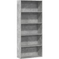 Book Cabinet Concrete Grey 80x30x189 cm Engineered Wood