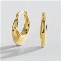 Revere 9ct Yellow Gold Twisted Puff Hoop Earrings