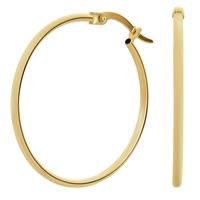 Revere 9ct Yellow Gold Plain Hoop Earrings