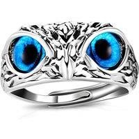 Silver Adjustable Vintage Owl Ring Set