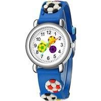 Kid'S Unique Cartoon Football Watch - Four Colour Options - Blue