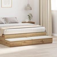 Bedside Table Artisan Oak Wood 150 x 36.5 x 16.5 cm Bedside Table