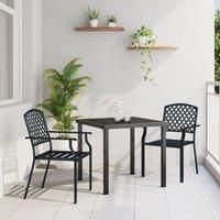 3 Piece Garden Dining Set Anthracite Steel