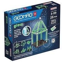 GEOMAG, Glow Recycled, Magnetic Constructions With Glow Effect, Magnetic Bars Glowing in the Dark, 25-Piece Pack, 100% Recycled Plastic