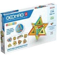 Geomag Classic Supercolor Panels Recycled 114, Magnetic Constructions, Rods, And Colored Panels, 114-Piece Pack, 100% Recycled Plastic