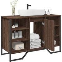 Bathroom Sink Cabinet Brown Oak 91x35x60 cm Engineered Wood