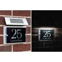 Personalised House Sign & Solar Light - 5 Designs - Black