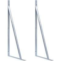 Support Brackets for Fence Post 2 pcs Galvanised Steel