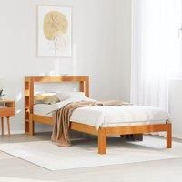 Bed Frame without Mattress Wax Brown 75x190 cm Small Single Solid Wood Pine