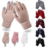 Women'S Knitted Touch Screen Gloves - 8 Colours! - Black
