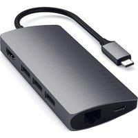 SATECHI USB-C Type Male Multi-Port Adapter 4K HDMI Port,Ethernet V2 Space Grey