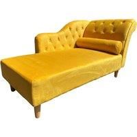 Velvet Mustard Traditional Lounge Chair & Matching Pillow