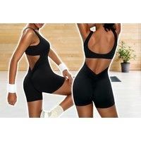 Women'S Backless Romper Jumpsuit - 4 Sizes & 3 Colours - Black
