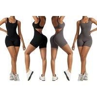 Women'S Backless Romper Jumpsuit - 4 Sizes & 3 Colours - Black