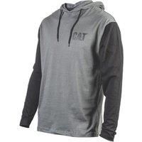 Caterpillar Men/'s UPF Hooded Banner Long Sleeve T-Shirt, Dark Shadow-Black, Medium