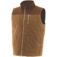 Caterpillar Waxed Cotton Vest Bronze V-Neck Sleeveless Unisex Adults