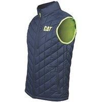 Caterpillar CAT Workwear Mens Insulated Quilted Bodywarmer Gilet Vest, Detroit Blue, L