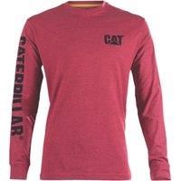 Caterpillar Trademark Banner Mens Everyday Casual Long Sleeve T-Shirt Red