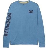 CAT Men/'s Trademark Banner Long Sleeve Tee Shirts with Center Back Neck Wire Management Loop Logo T, Real Teal Heather, S