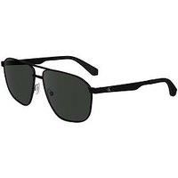 CALVIN KLEIN Jeans Men/'s Sunglasses CKJ24202S - Black with Solid Smoke Lens