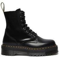 Dr.Martens Jadon Black Womens Leather Mid-calf 8-eye Boots