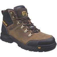 Caterpillar Mens Leather S3 Boots Safety Work Ankle Black Waterproof Steel Toe Shoe (UK7, Brown)