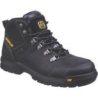 Caterpillar Mens Leather S3 Boots Safety Work Ankle Black Waterproof Steel Toe Shoe (UK6, Black)