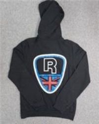Reebok Vintage Classic Hoodie Mens Small Black Pockets Fleece Lined Union Jack - S Regular