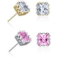 Crown Crystal Stud Earrings - Pink Or Clear!