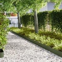Lawn Edgings 30 pcs Olive Green 100x0.5x20 cm Steel
