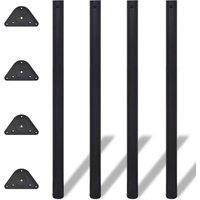 4 Height Adjustable Table Legs Black 1100 mm