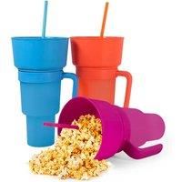 2-In-1 Snack & Drink Tumbler With Straw - Colour Changing! - Blue