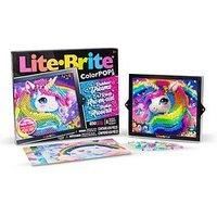 Basic Fun Lite-Brite Colour Pop Rainbow Dreams – Light-Up Creative Toy with 6 Templates, 650 Colourful Pegs & 4 Light Modes – Unicorn & Fairy-Themed HD Grid Art Set