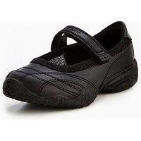 Skechers 81264 VELOCITY POUTY Girls Mary Jane Touch Fastening School Shoes Black